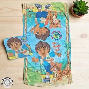 Nick Jr. Go Diego Go! Y2K Towel & Washcloth Bundle (2005–2008 Splat Logo Era)